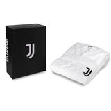 hermet Juventus Badjas met capuchon, uniseks badjas van badstof 380 g/m², 100% katoen, Juventus-logo op de hartzijde, maat XL