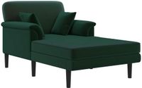 vidaXL Chaise longue Donkergroen fluweel