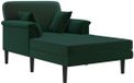 vidaXL Chaise longue Donkergroen fluweel