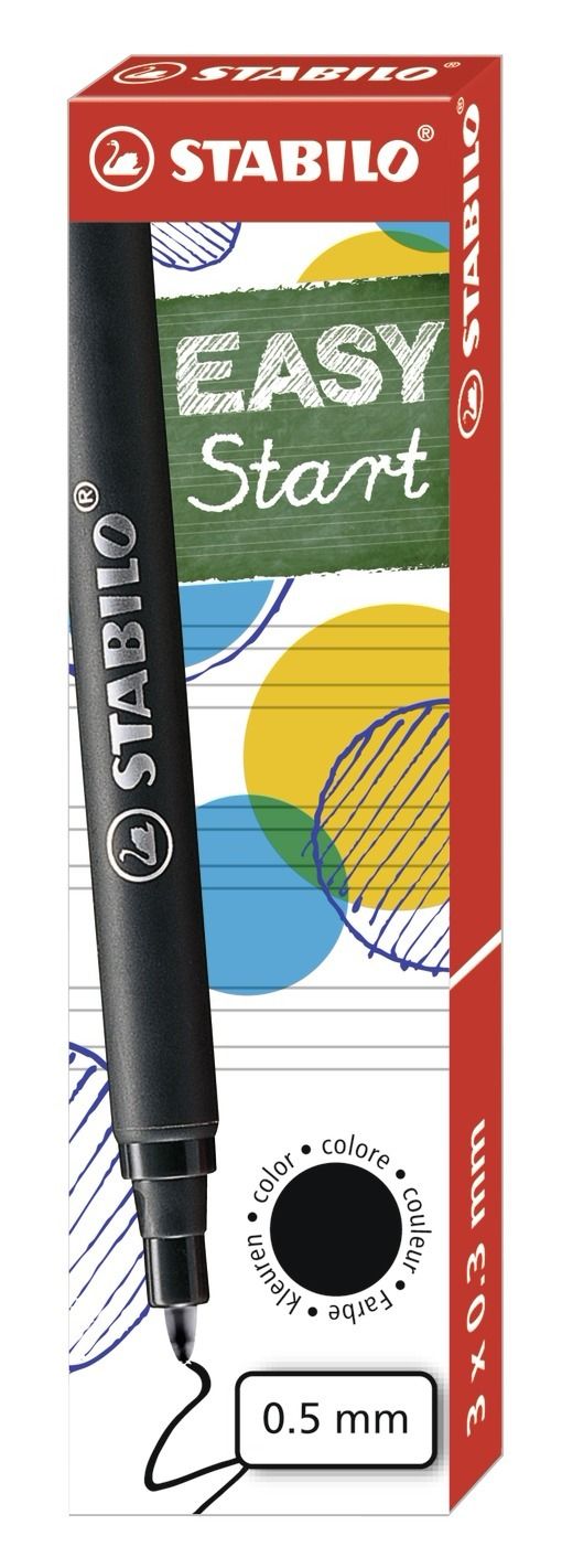 STABILO EASYoriginal Rollerball Pen Refill - 0.5 mm - Black - Box of 3