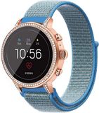 Strap-it Fossil Gen 5e - 42mm nylon band - blauw