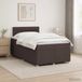vidaXL Lit boxspring avec matelas, marron foncé, 120 x 200 cm, tissu