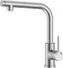 Unyqoos® Robinet de cuisine en forme de L – avec douchette extractible, bec pivotant à 360°, acier inoxydable brossé