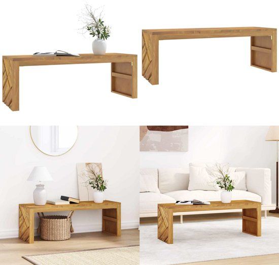 vidaXL Salontafel 110x35x38 cm massief teakhout