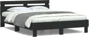 Maison Exclusive - Cadre de lit avec éclairage LED et matelas, noir, 150x200 cm