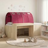 vidaXL Bed met Tunnel 3 st Sonoma eiken en rood Bewerkt hout