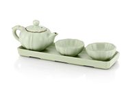 Thee SOUL RU WARE Thee SOUL RU WARE PORC. TEAPOT & 2 CUPS SET GREEN, Porselein, 33.5x19.2x10.2 cm