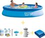 Easy Set Piscine - 366 x 76 cm - Inclusief WAYS Kit d'entretien, Pompe de filtration & Tapis de sol