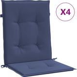 vidaXL Stoelkussens 4 st marineblauw