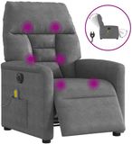 vidaXL Fauteuil de massage microfibre gris foncé réglable électriquement
