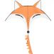 HQ Kites Kindervlieger Fox Kite 105100 Orange 145 x 110 cm + 350 cm Tassel Tail