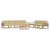 vidaXL - Buiten - bank - set - 7 - st - Wit - en - Beige