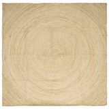 VidaXL Gebied tapijt natuurlijk en wit 200 x 200 cm jute
