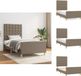vidaXL Bedframe met hoofdeinde stof taupe 90x190 cm