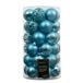 Decoris Kerstballen kunststof d6 cm blauw 37 st