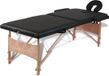 vidaXL Table de massage pliable 2 zones avec cadre en bois (noir)
