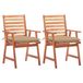 VidaXL Fauteuils de jardin, set de 4, avec coussins, bois d'acacia massif, Beige