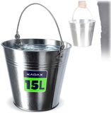 KADAX Seau en zinc robuste avec poignée ergonomique - 15 Litres