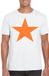 Bellatio Decorations Verkleed shirt voor heren - ster - wit - oranje glitter - carnaval/themafeest XL