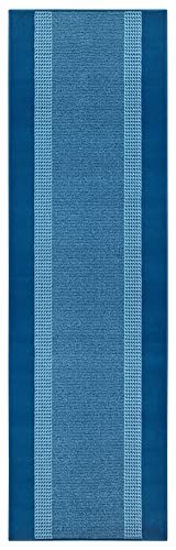 Hanse Home Tapijtloper band 80 x 400 cm - tapijtloper zacht laagpolig tapijt, modern design, loper voor hal, slaapkamer, kinderkamer, badkamer, woonkamer, keuken, decoratiefant, jeansblauw