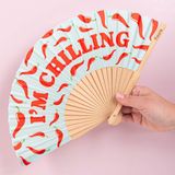 Fisura Houten waaier I'm Chilling mintgroen/rood
