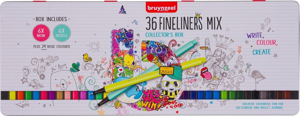 Bruynzeel Fineliner set 36 kleuren