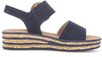 Gabor Dames Sandalette Platte Sandalen Sleehak Donkerblauw Nubuck Maat 44
