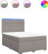 vidaXL Boxspring met matras stof taupe 160x200 cm
