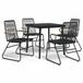 vidaXL 5-delige Tuinset PVC-rattan Zwart