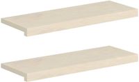 vidaXL - Trap - Tread - 2 - st - 80 - x - 30 - x - 2 - cm - Wit - Massief - Eikenhout
