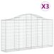 VidaXL Schanskorven met boogvorm, 3 stuks, 200x30x100/120 cm, verzinkt staal