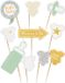 Amscan Babyshower foto prop set - 10x - groen/goud - rompertje/flesje - photo booth accessoires