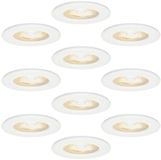 HOFTRONIC 10x Nola LED Inbouwspots Wit IP65 Waterdicht 5W 2700K Extra Warmwit Rond Ø 53mm Dimbaar