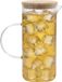 Gerimport Carafe à eau / jus - avec couvercle en bambou - 1,5 l - verre borosilicaté - carafe