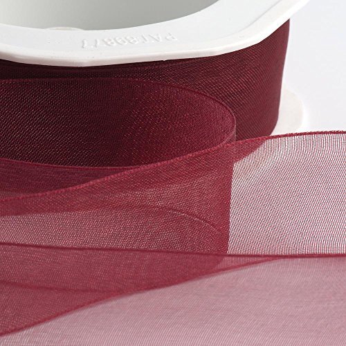 Italian Options Organza Lint 25mm x 20M - Bordeaux