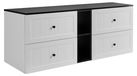 3xE living meuble bas de salle de bain, blanc/noir, 180 x 46 x 58 cm