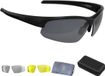 BBB Cycling Fietsbril Heren en Dames - Wielrenbril Met 3 Lenzen - Sportbril Met Hoes - Lichtgewicht Racefiets Bril - Mat Zwart - Impress Travelcase BSG-58T