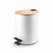 Lacor 63355 pedaalemmer Nature White, vuilnisemmer, SoftClosing-systeem, staal, 20,5 x 27,6 cm, inhoud: 5 l, wit