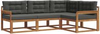 vidaXL - Acacia Hout - Hoek Loungeset - 4-zits - Natuurlijk en Antraciet
