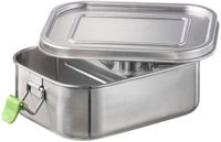 APS RVS Broodtrommel - Lunchbox met 2 Compartimenten - Meal prep bakjes - Lekvrije Bento Box - Zilver - 800ml