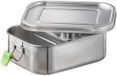 APS RVS Broodtrommel - Lunchbox met 2 Compartimenten - Meal prep bakjes - Lekvrije Bento Box - Zilver - 800ml