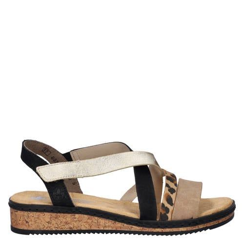 Rieker Sandalen Zwart/Goud/Panter