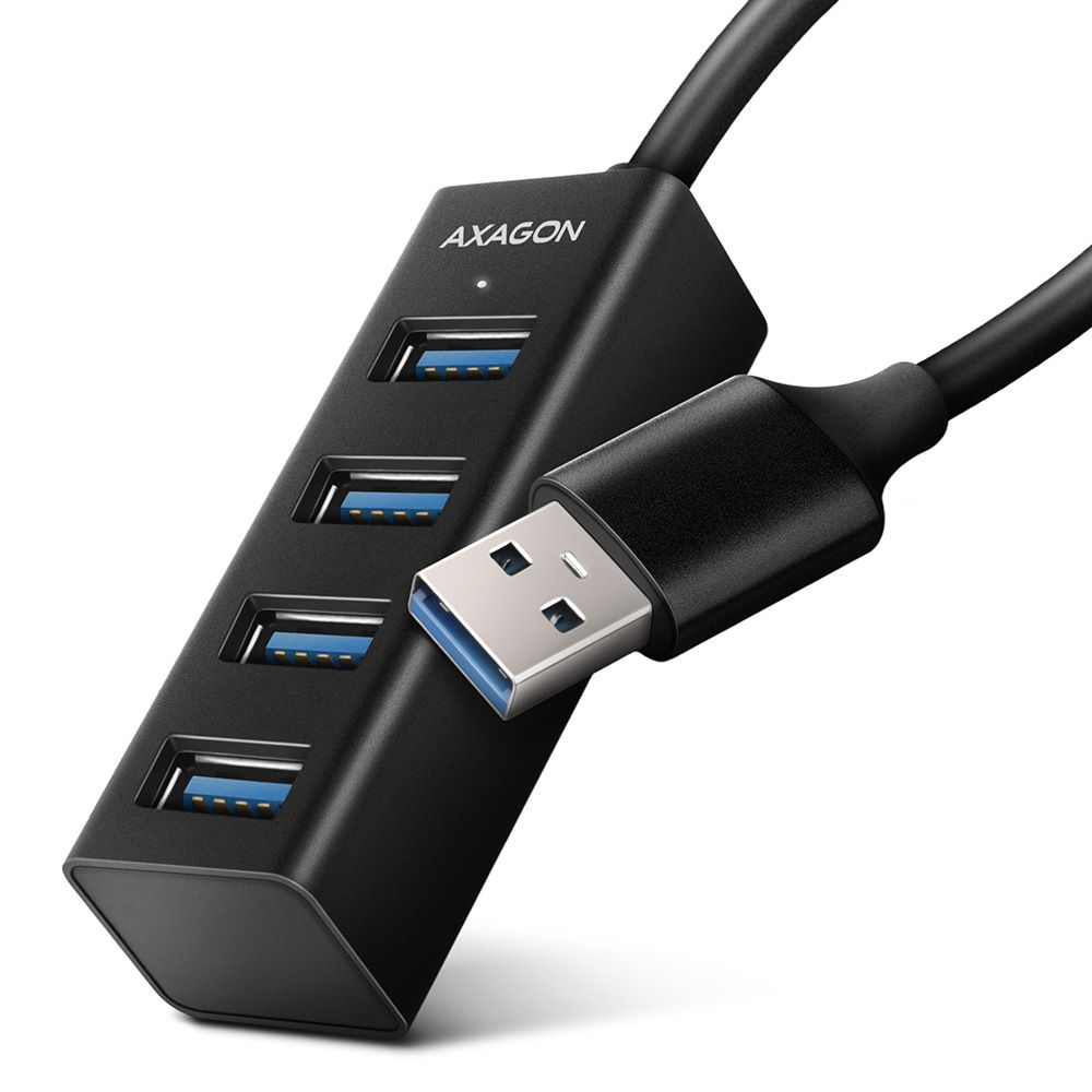 AXAGON HUE-M1A - USB 3.2 Gen 1 Hub - 4x USB-A - Zwart