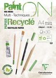 Clairefontaine Paint ON Multi-Techniek Pad Tekenpapier Schilderpapier Recycled Wit A4 250 g 30 vel