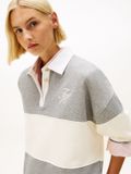 Tommy Hilfiger Dames GOLD BTN RUGBY FLEECE SWTSRT WW0WW48785 Pullover Sweatshirt, GRIJS (Med Heather Grey), M