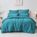 TRANKIELO® - Ensemble de literie 200x200 cm – Microfibre – 3 pièces – Turquoise – Respirant & Soutien