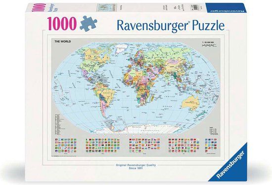 Ravensburger puzzel Wereldkaart - legpuzzel 1000 stukjes educatief