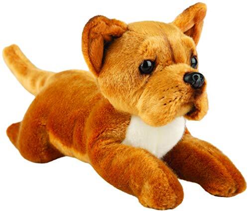 Suki Gifts 12148 Liggende Staffordshire Bull Terrier hond knuffeldier, meerkleurig