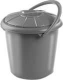 Hega Hogar Hega Hoger Vuilnisbak - grijs - afvalbak met deksel - 14 liter