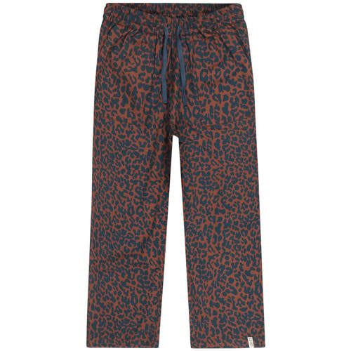 Tumble 'n Dry casual broek met panterprint - donkerbruin